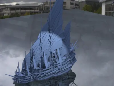 Kings Asian Red Fin sailed Ship 3D 3D model