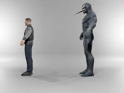 Eddie Brock And  Venom 3D model