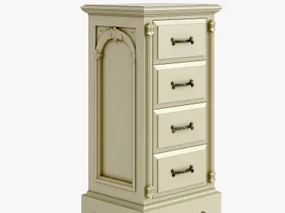 Victorian Bedside Old White 3D model