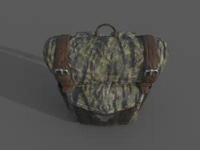 Military backpack Low-poly 3D model get
