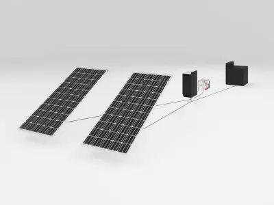 solar powered furnace system 3D model