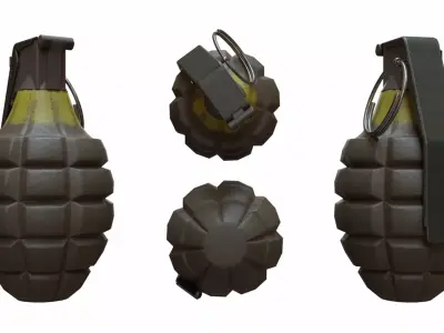 Pineapple Grenade - PBR Game Asset Low-poly 3D model
