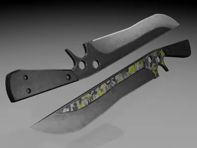 Stylized Military Knife Low-poly 3D model