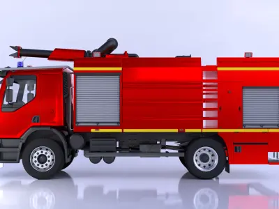Renault Fire Truck 3D Model 3D model