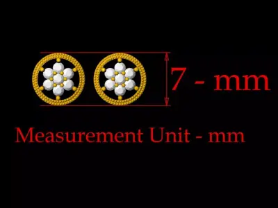 Gold Tops Earring - 0020 3D print model