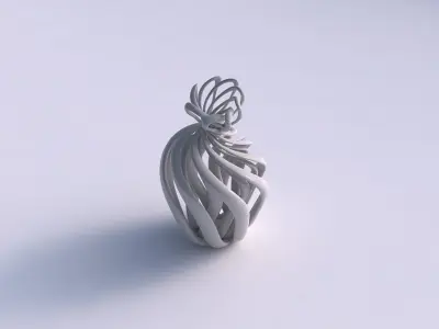 Vase double twisted with squeezed top part pimp up top 3D print model