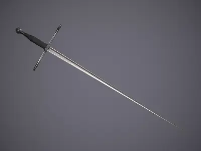 Estoc sword Low-poly 3D model
