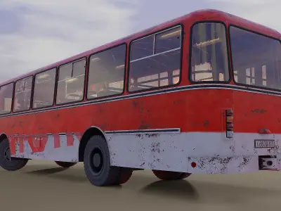 Bus LiAZ-677 Low-poly 3D model