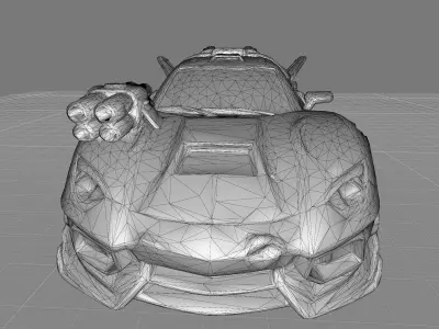 Wrecked Sci-Fi Hover Car - Post-Apocalyptic Flying Vehicle PBR Low-poly 3D model