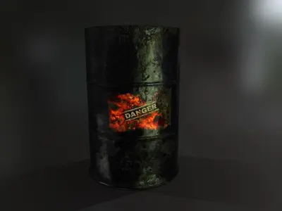 Fuel Barrel PBR Model Low-poly 3D model