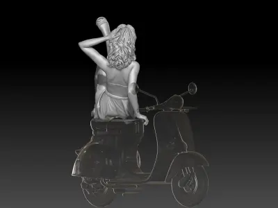 PIN UP and vespa girl 3 3D print model