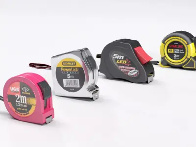 Measure tape collection Free 3D model