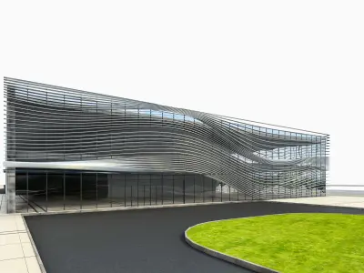 Modern Regional Airport Low-poly 3D model