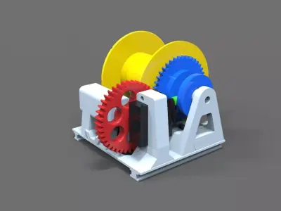 Anchor winch with free fall function Typ B 3D print model