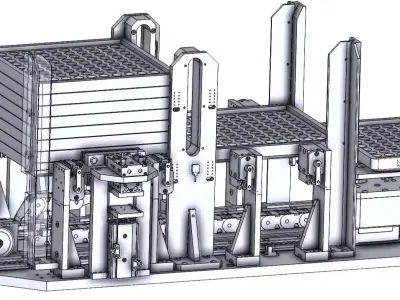 Industrial Tray Stacking and Handling Machine 3D CAD Model 3D model