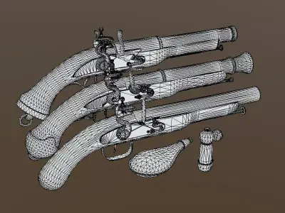 Flintlock Pistols 3D model