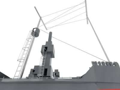 Destroyer ship Free 3D model