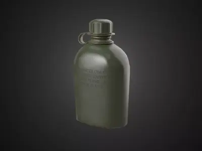 Military - Army Green Canteen Low-poly 3D model