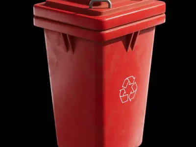 Recycle Trash Garbage Cans Low Poly 3D Low-poly 3D model