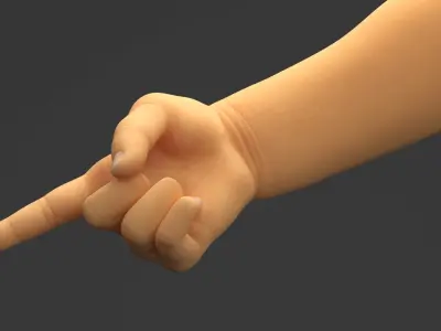  Asian Baby Hand with Pointing Finger 