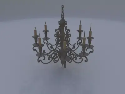 Hanging Iron Candelabra 3D model