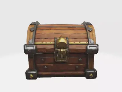  low-poly treasure chest Low-poly 3D model
