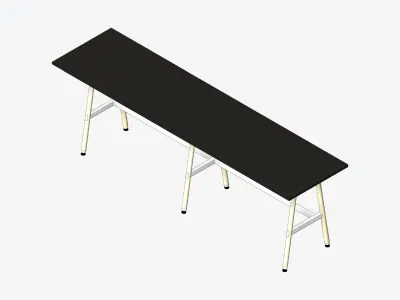 Desk - Timberline - Workstation - Sgl - Side - 2 - Person - High Low-poly 3D model