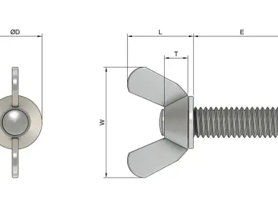 M3 x 20mm Wing Screws 3D print model