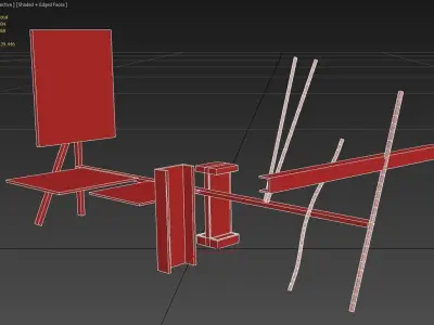 Anthony Caro red sculpture Free 3D model