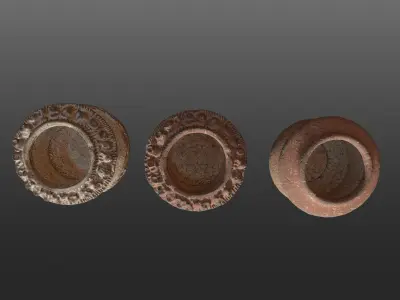 Antique Detailed Terracotta Vases Set 3D print model