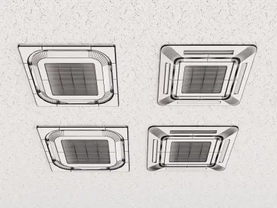ceiling air conditioner Low-poly 3D model