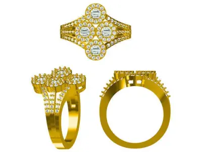 JCD format Antique engagement rings 3d jewelry files 3D print model
