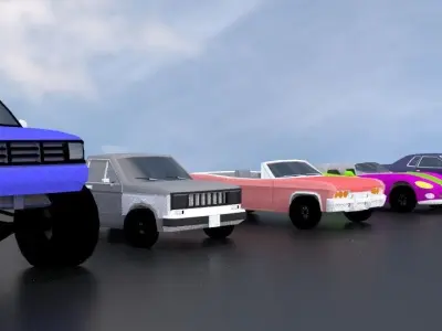 Low poly cars pack Low-poly 3D model