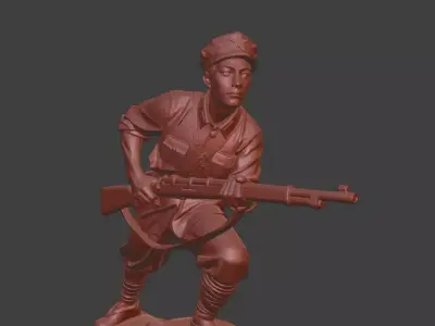 Military sculpture warrior  military battle war hero  soldier 3D print model 17