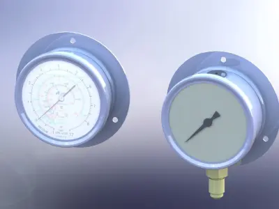 Manometer - compound pressure and vacuum gauge 3D model