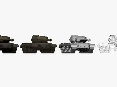 001146 american tank t-32 3D model