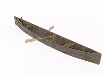 Ancient watercraft canoes 3D model