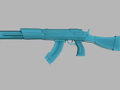 Sci-Fi Carbon Fiber AK-47 - Gun Weaponry Low-poly 3D model