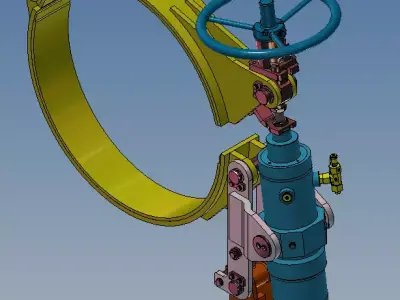 Hydraulic band brake 750 mm diameter 3D model