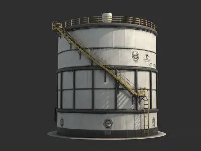 Oil Storage Tank v1 Low-poly 3D model
