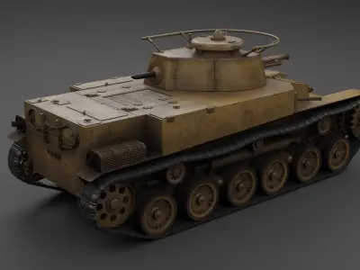 Ka-Ho Flamethrower Tank Low-poly 3D model