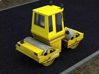 Road Roller construction Leveler grader road repair machine 3D model