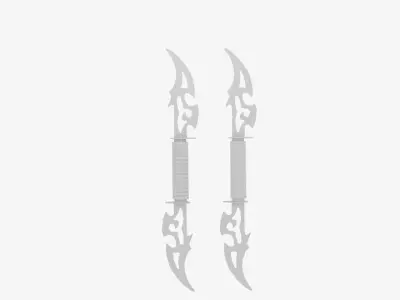 Ninja Dual Weapon Blade Low-poly 3D model