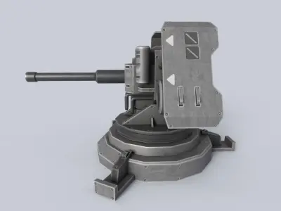 Prototype turret Low-poly 3D model