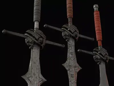 Death Knight Longsword Low-poly 3D model