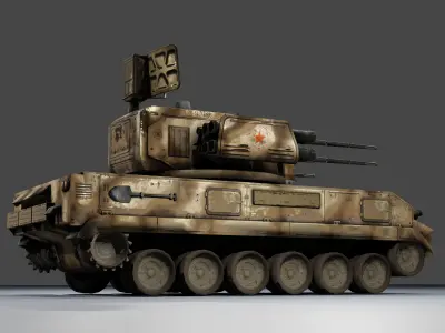 Military tank Low-poly 3D model get