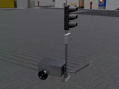 Mobile Construction Site Traffic Light WIP-2 3D model