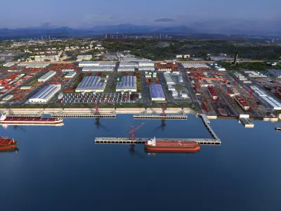 Shipyard Harbor  Low-poly 3D model