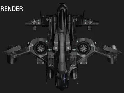 Sci-fi Aircraft  3D model