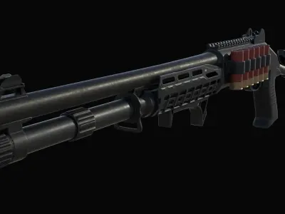 Benelli M4 Shotgun Low-poly 3D model purchase